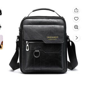 Weixier Men's Black Crossbody Bag